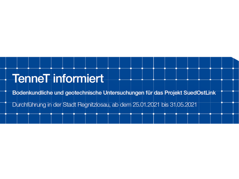 TenneT informiert - Bodenkundliche und geotechnische Untersuchungen für das Projekt SuedOstLink