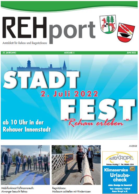 Amtsblatt der Stadt Rehau und der Gemeinde Regnitzlosau - REHport - 5/2022