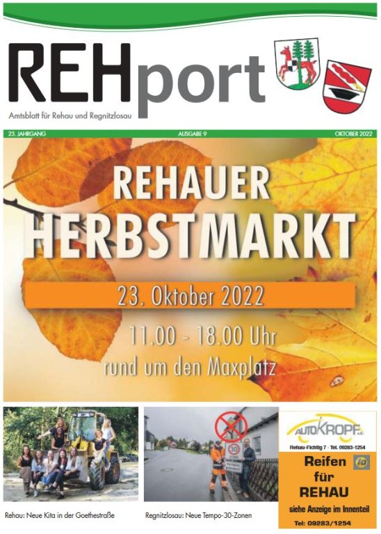 Amtsblatt der Stadt Rehau und der Gemeinde Regnitzlosau - REHport - 9/2022