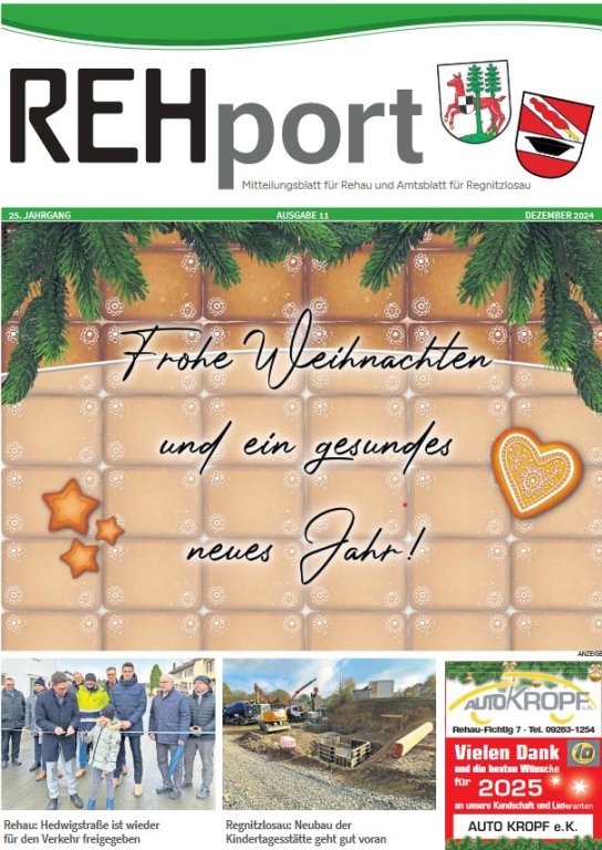 Amtsblatt der Stadt Rehau und der Gemeinde Regnitzlosau - REHport - 11/2024